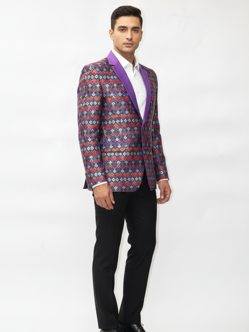 Stylish Mens Formal Jacquard Blazer-Premium Tailoring, Elegant Patterns, Comfortable Fit, Versatile Office and Party Wear