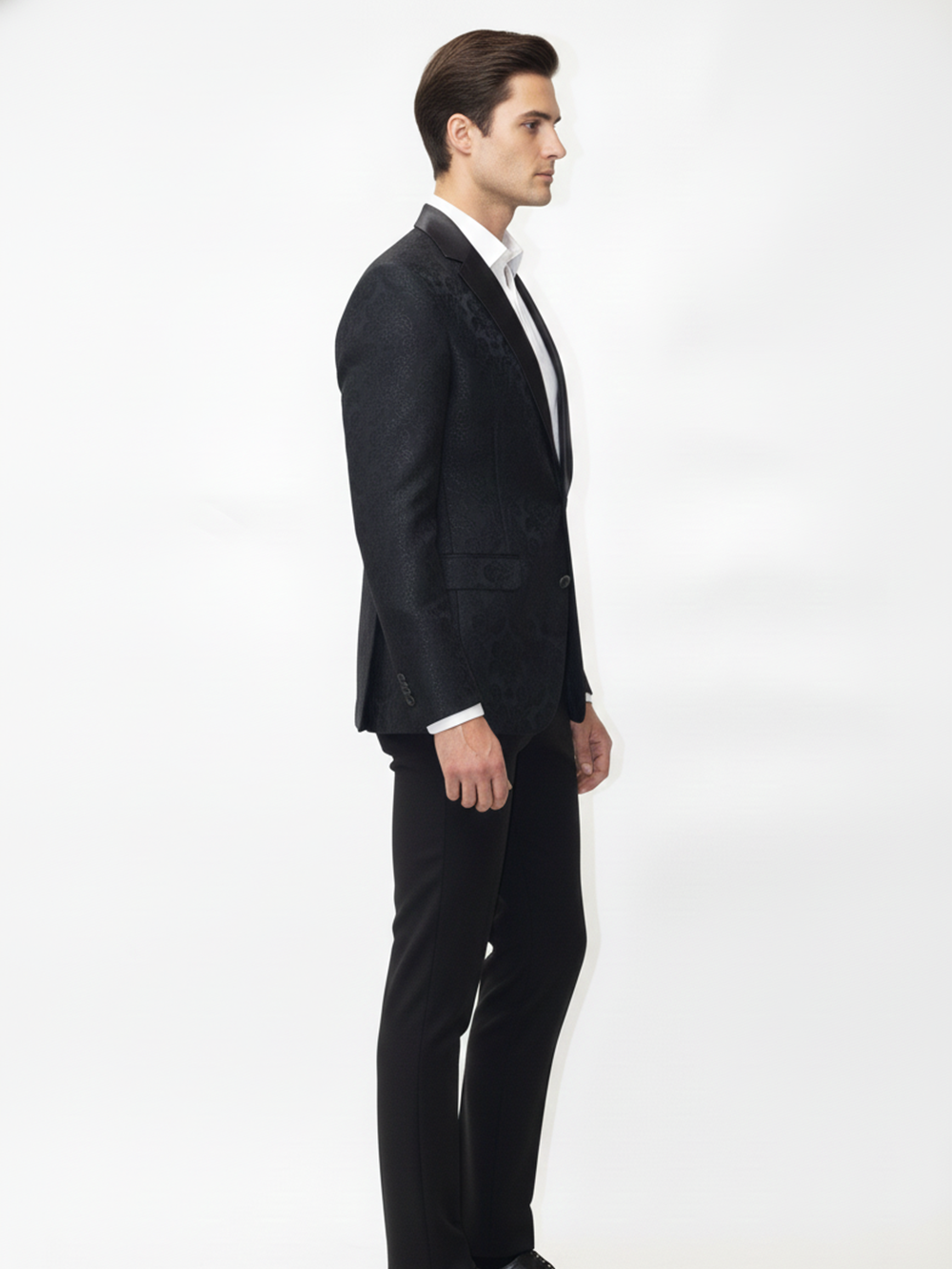 Mens Smart Business Formal Jacquard Blazer for Professional Corporate Wear and Refined Style