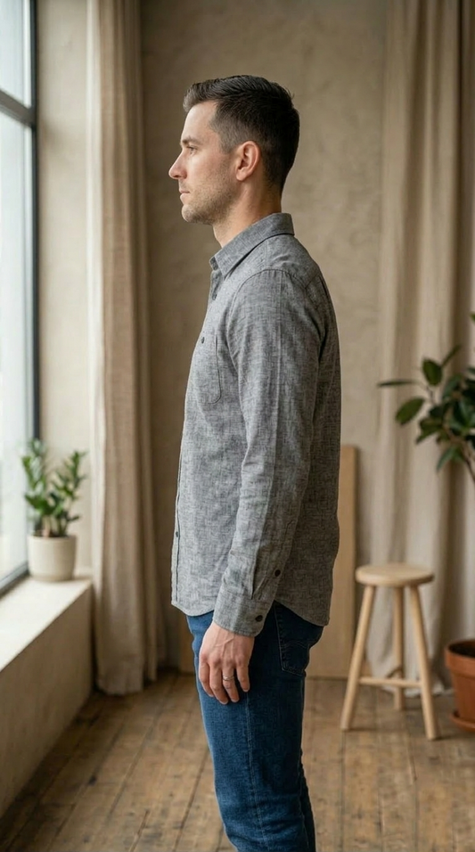 Men'sDark Grey Casual Shirt