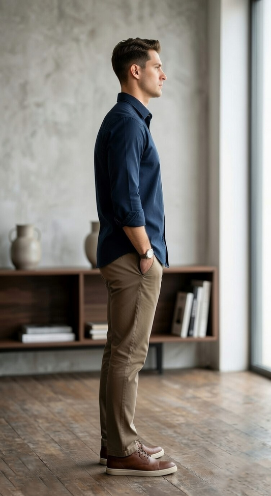 Men'sCasual Button-Down Oxford in Midnight Navy