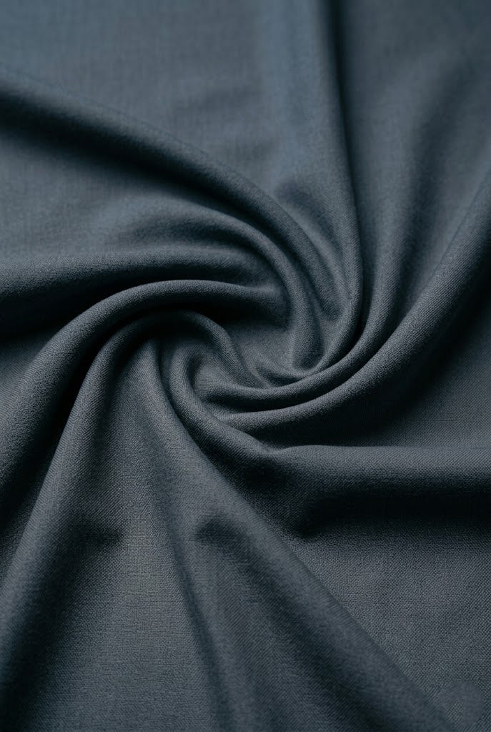 Slate Charcoal Formal Turban , Soft-Touch Pleated Wrap