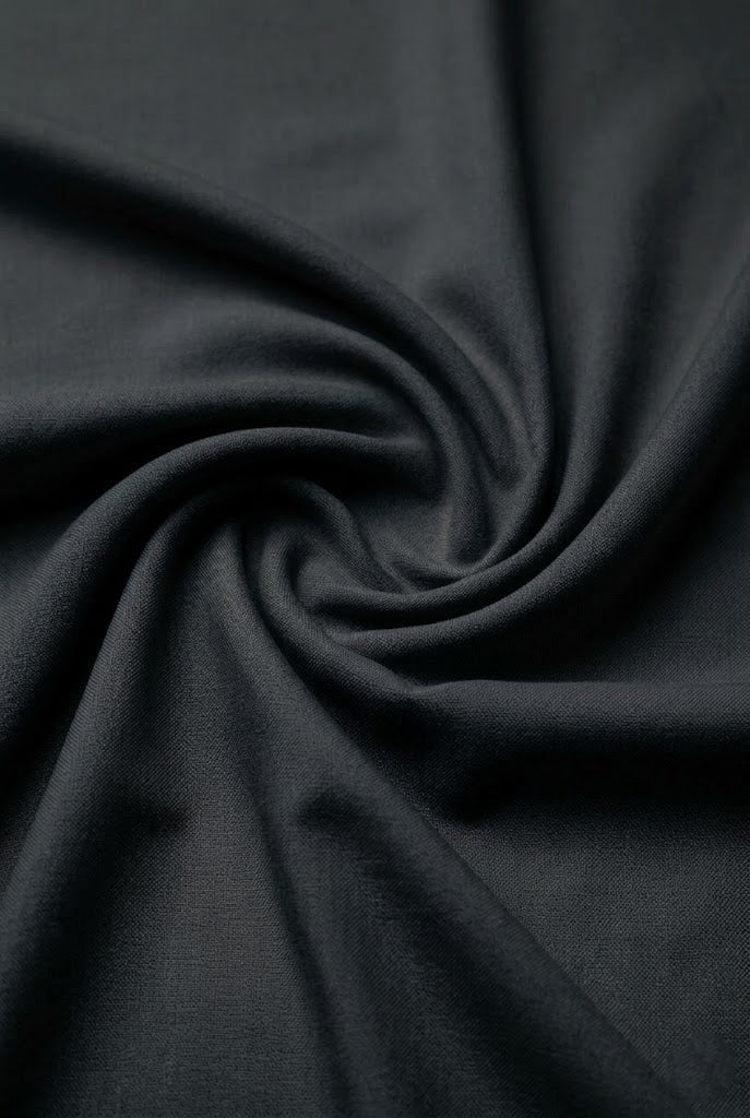Midnight Black Formal Turban , Luxe Pleated Stretch