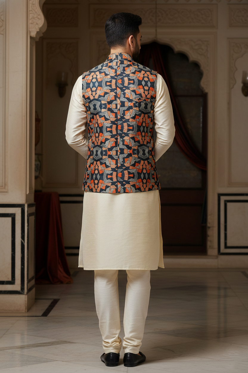 Geometric Grandeur: A Contemporary Ethnic Fusion
