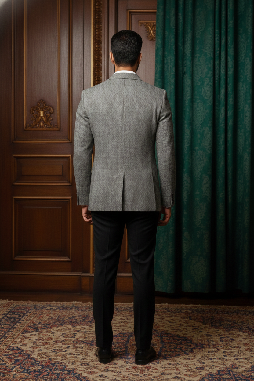 Men's Premium Jacquard Textured Slim Fit Blazer