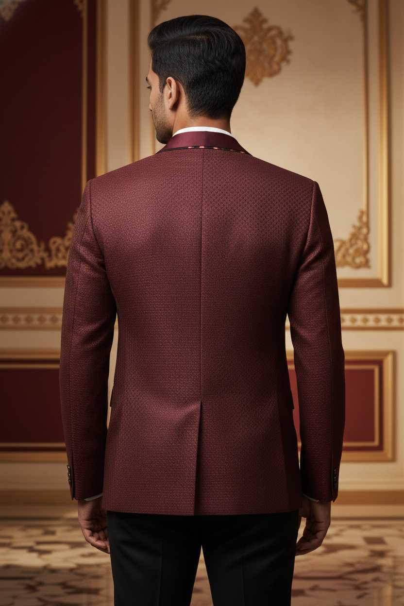 The Crimson Vanguard: Sculpted Elegance in Textured Maroon