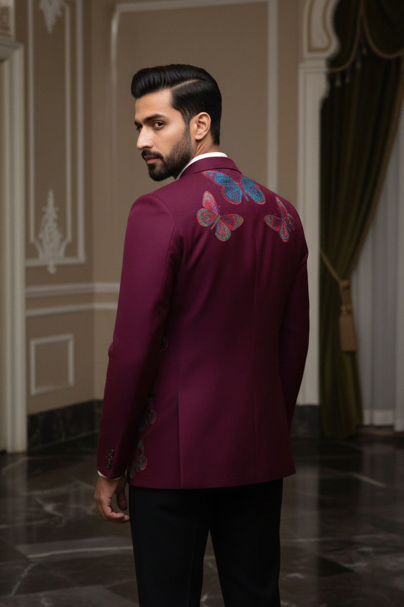 The Crimson Metamorphosis: Avant-Garde Evening Elegance
