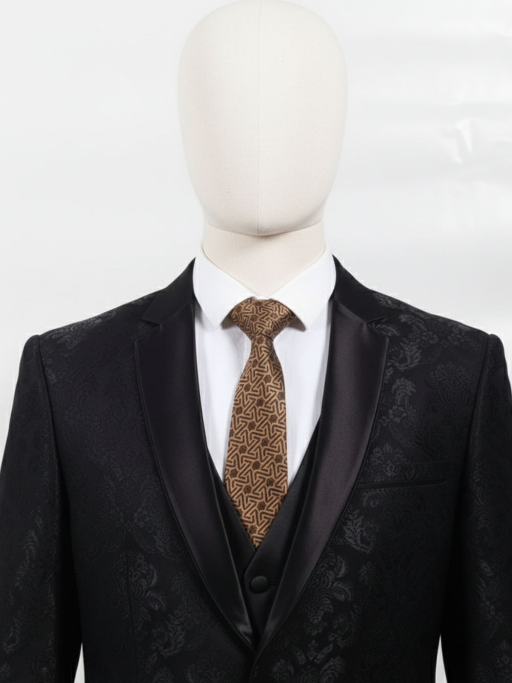 Brown Art Silk Tie with Pattern – Elegant Woven Style