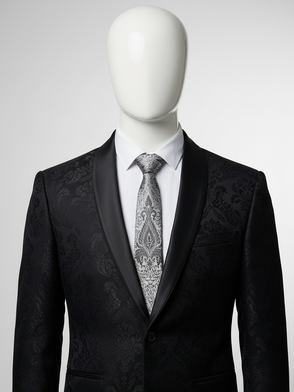 Classic Black & White Necktie – Timeless Contrast Design