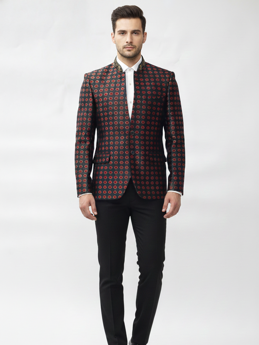 Mens Modern Jacquard Casual Blazer for Trendy Everyday Style and Effortless Sophistication