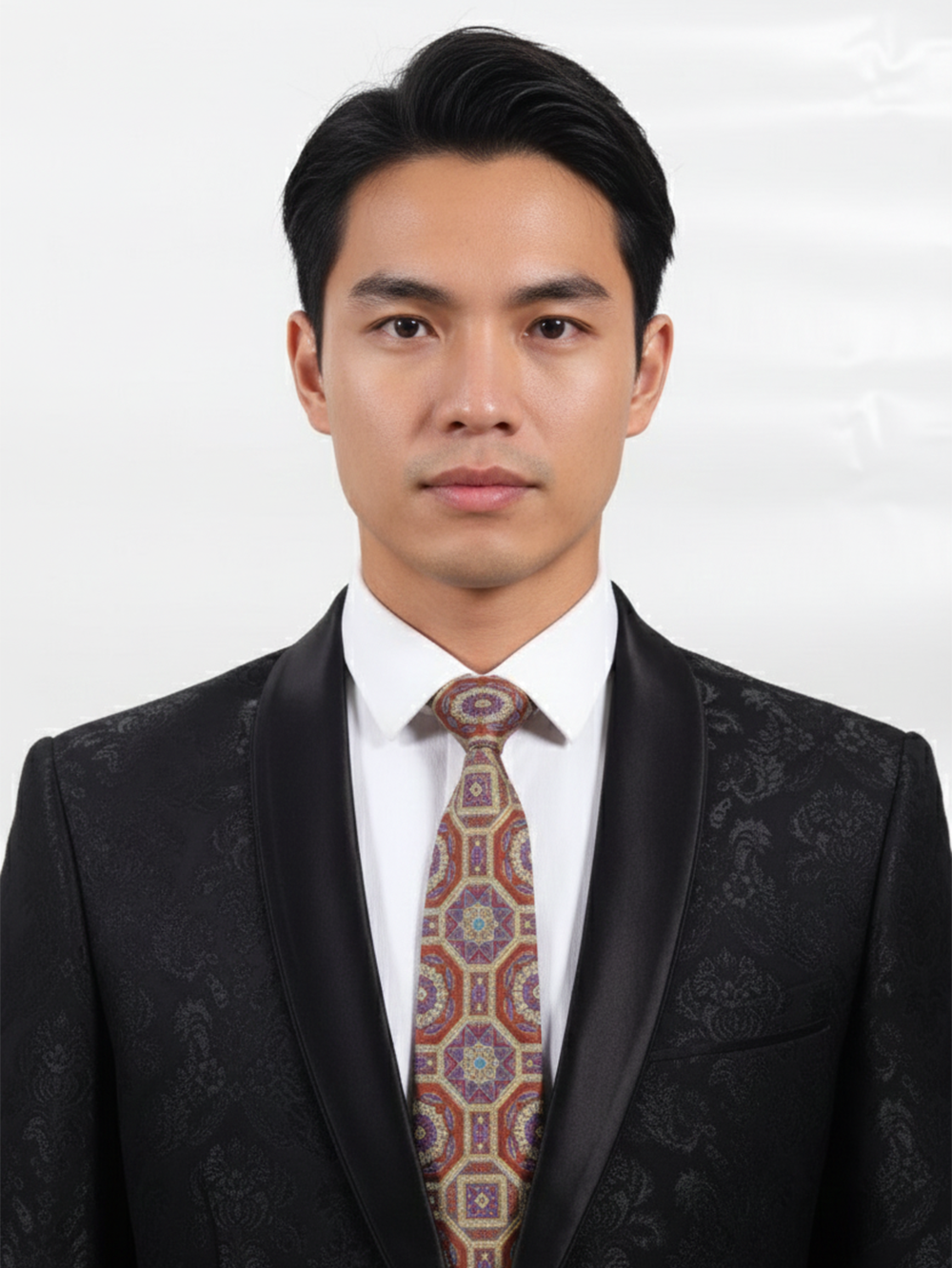 Art Silk Medallion Tie in Brown & Rust Classic Elegance Wear