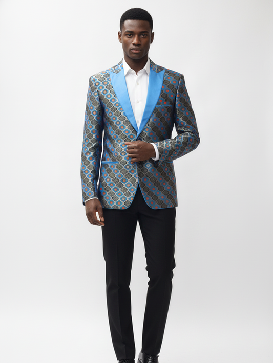 Mens Luxury Jacquard Wedding Blazer for Elegant Celebrations and Sophisticated Festive Style