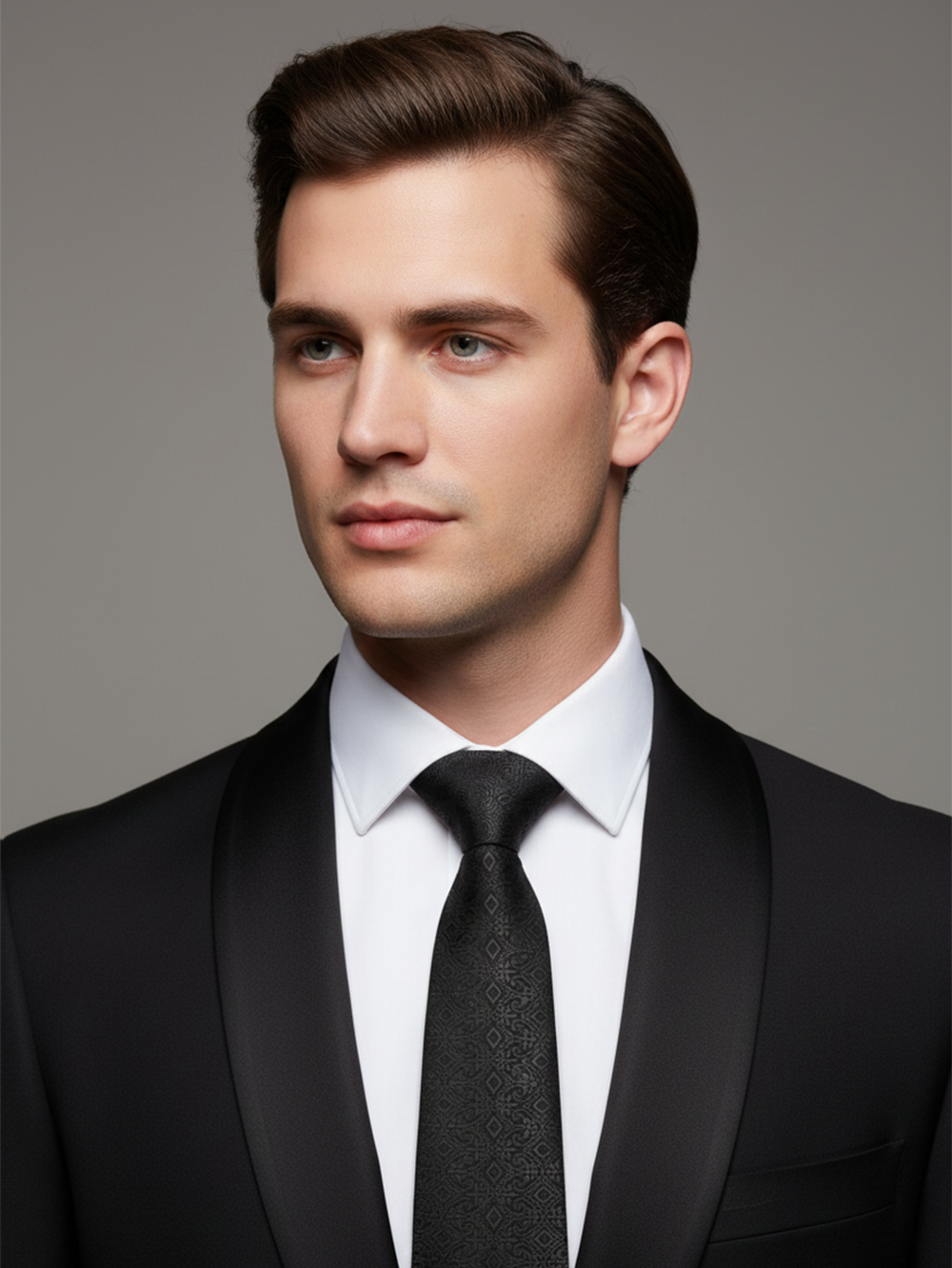 Premium Dark Patterned Silk Tie for Men – Classic Formal Necktie