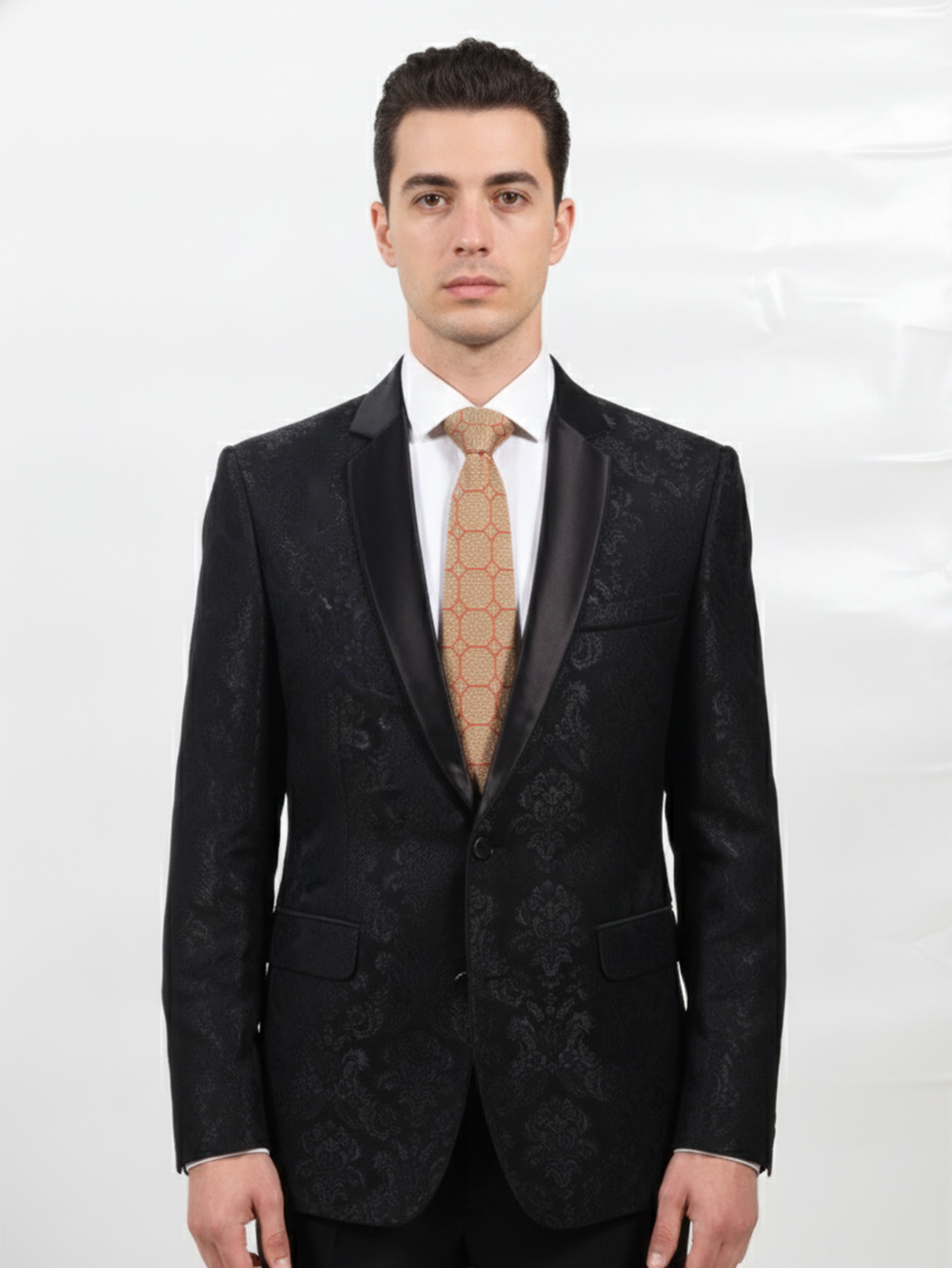 Cream Art Silk Tie with Dark Cream Lines – Subtle Striped Elegance