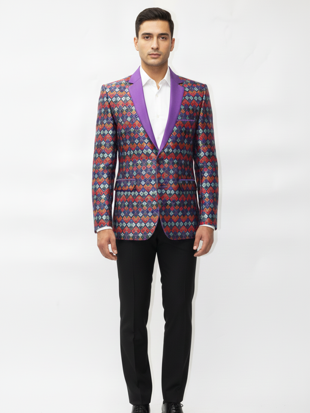 Stylish Mens Formal Jacquard Blazer-Premium Tailoring, Elegant Patterns, Comfortable Fit, Versatile Office and Party Wear