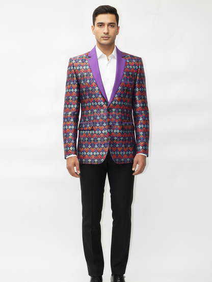Stylish Mens Formal Jacquard Blazer-Premium Tailoring, Elegant Patterns, Comfortable Fit, Versatile Office and Party Wear