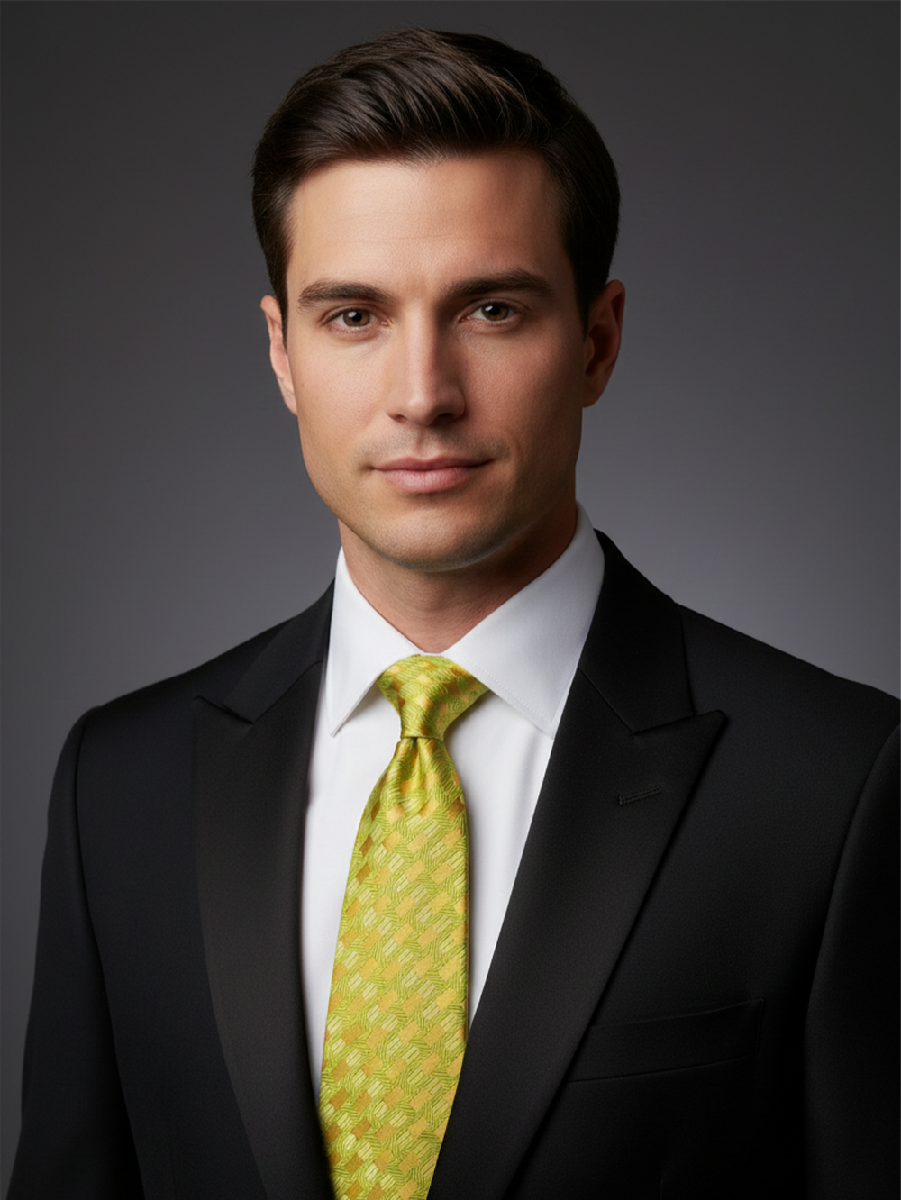 Premium Olive Green Silk Tie with Subtle Woven Pattern