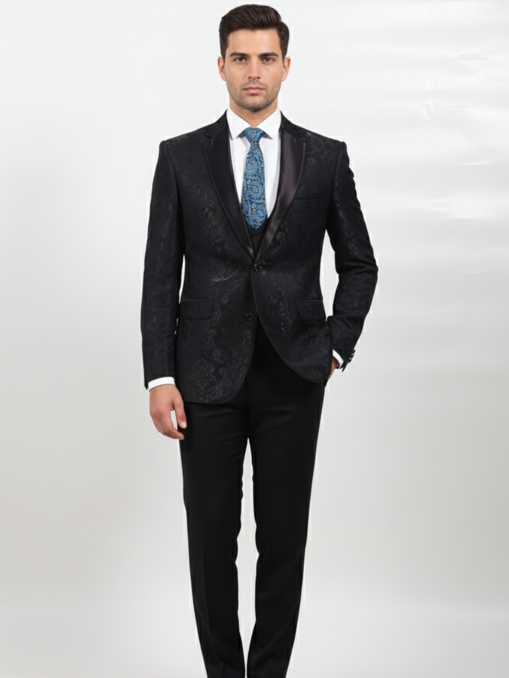 Textured Blue Silk Tie – Classic Woven Finish