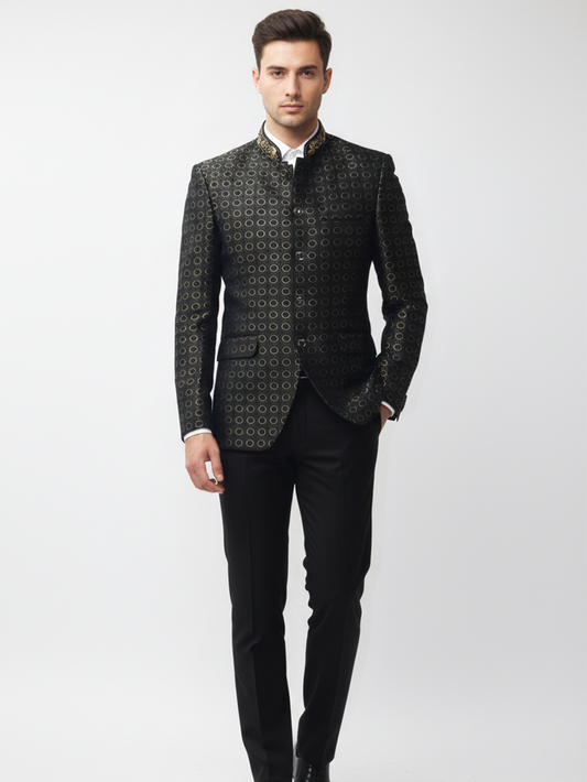 Mens Premium Jacquard Party Wear Blazer for Stylish Evenings and Celebratory Occasions