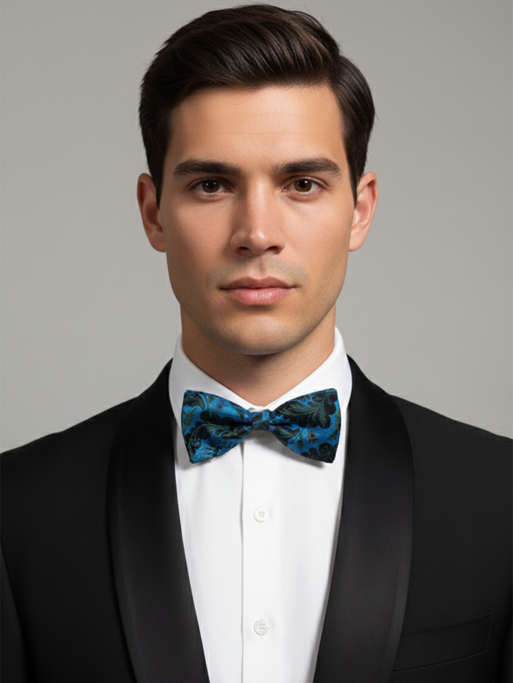 Midnight Azure: The Ultimate Dual-Tone Silk Bow Tie