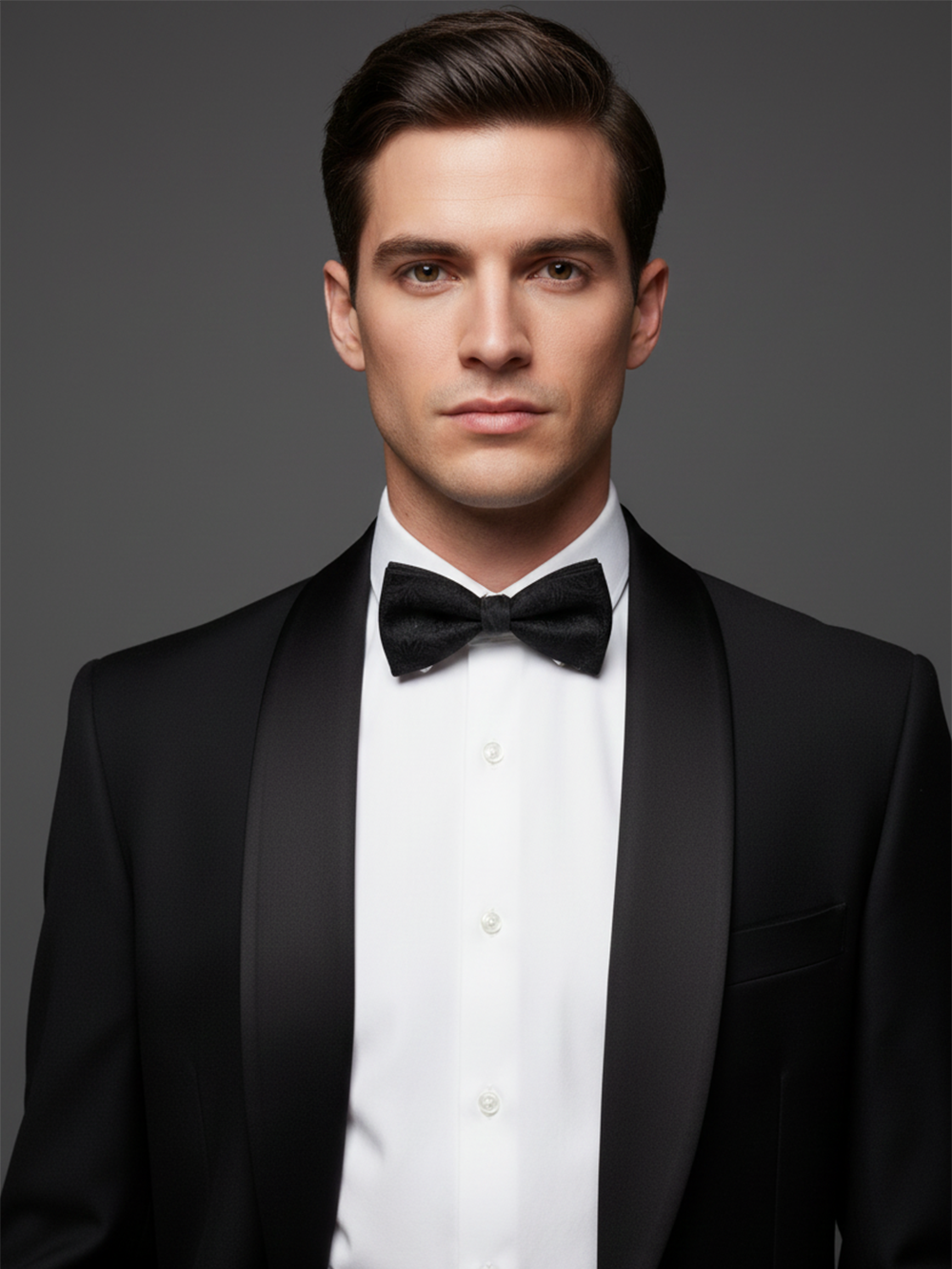 The Midnight Onyx: A Classic Black Silk Bow Tie