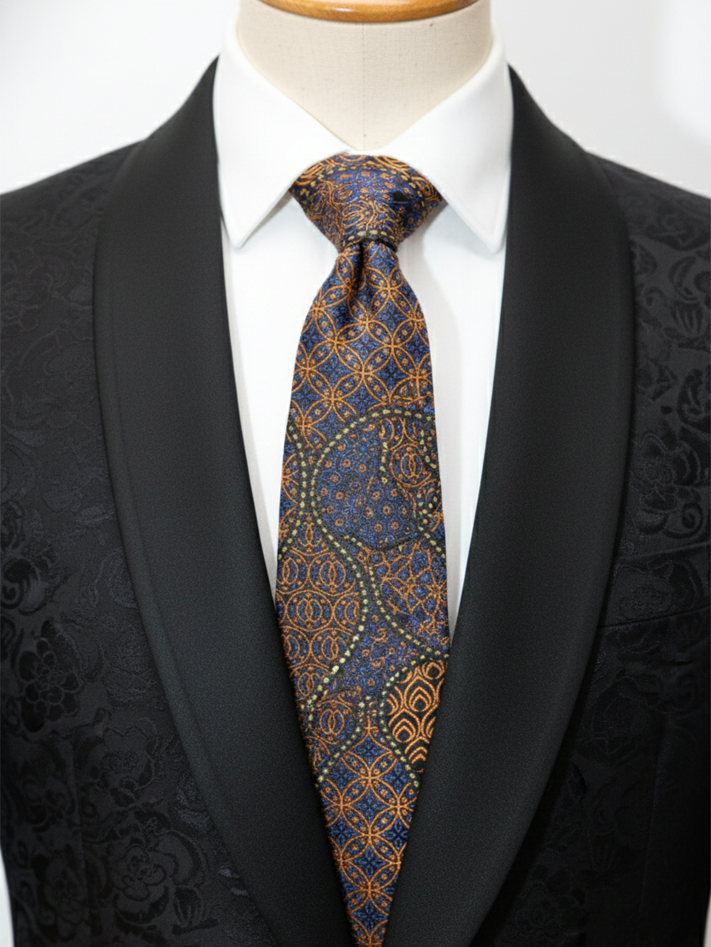 Vibrant Blue Tie with Red & Yellow Detailing – Stylish & Bold