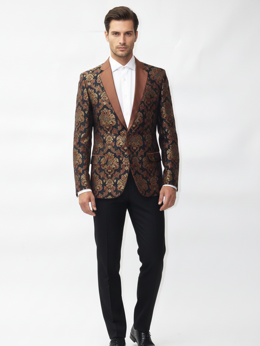 Mens Fashionable Printed Jacquard Blazer for Trendy Style and Statement Occasions