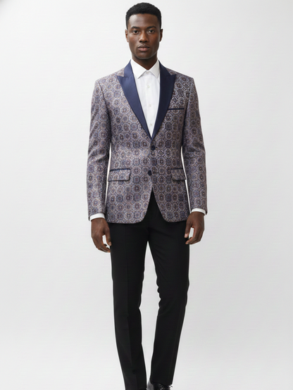 Mens Stylish Casual Party Jacquard Blazer for Trendy Looks and Evening Celebrations