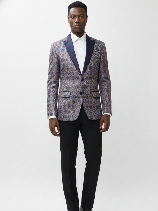Mens Stylish Casual Party Jacquard Blazer for Trendy Looks and Evening Celebrations