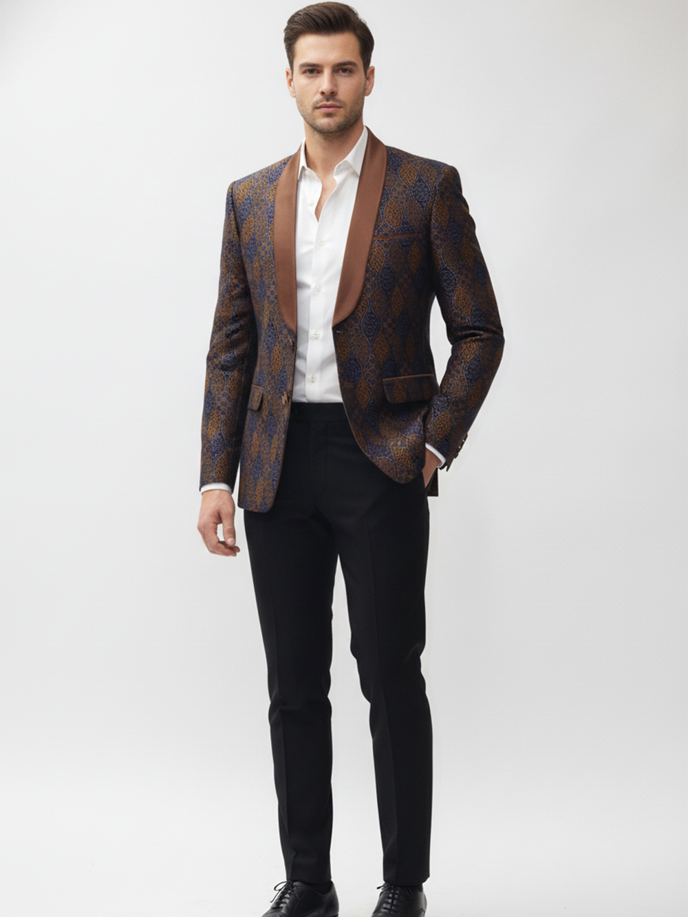 Mens High Quality Jacquard Blazer for Elegant Occasions and Timeless Stylish Appearance