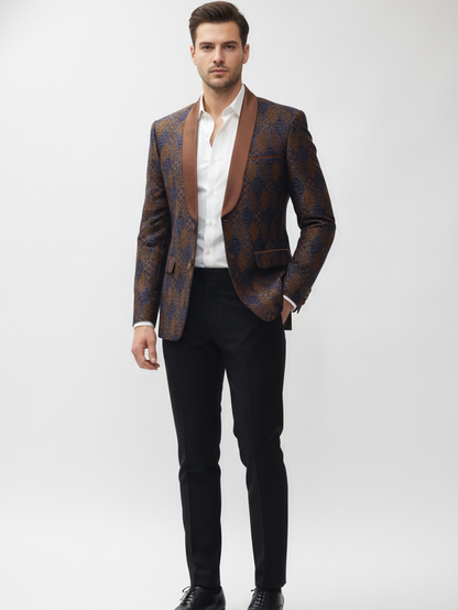 Mens High Quality Jacquard Blazer for Elegant Occasions and Timeless Stylish Appearance