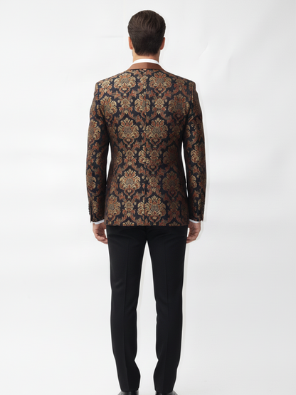 Mens Fashionable Printed Jacquard Blazer for Trendy Style and Statement Occasions