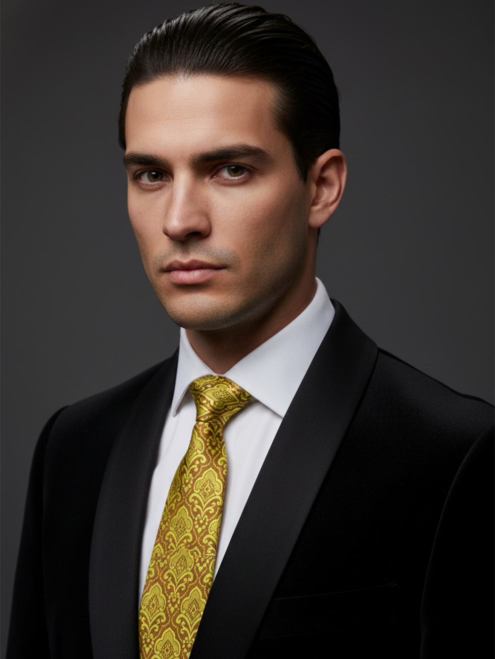 Elegant Yellow & Brown Tie – Bold Style Meets Classic Charm