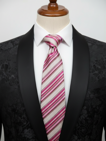 Pink Line Pattern Neck Tie – Classic & Elegant