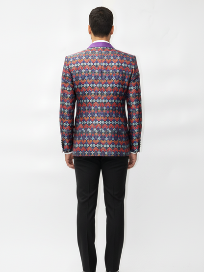 Stylish Mens Formal Jacquard Blazer-Premium Tailoring, Elegant Patterns, Comfortable Fit, Versatile Office and Party Wear
