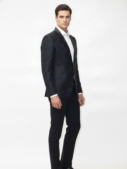 Mens Smart Business Formal Jacquard Blazer for Professional Corporate Wear and Refined Style