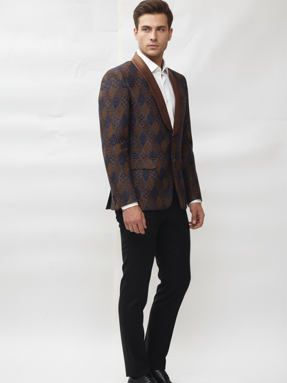 Mens High Quality Jacquard Blazer for Elegant Occasions and Timeless Stylish Appearance