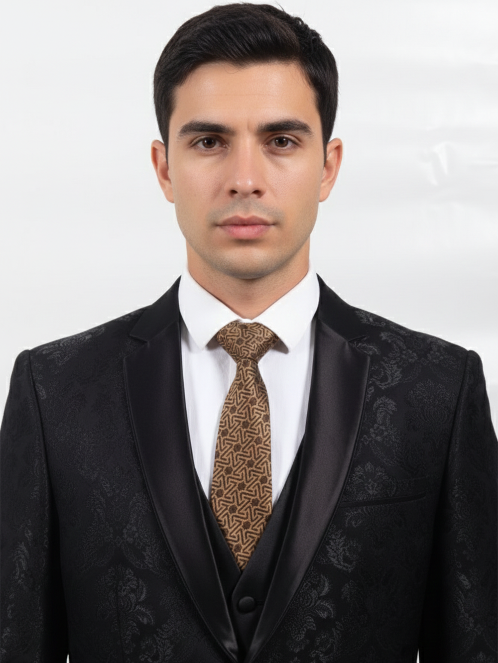 Brown Art Silk Tie with Pattern – Elegant Woven Style