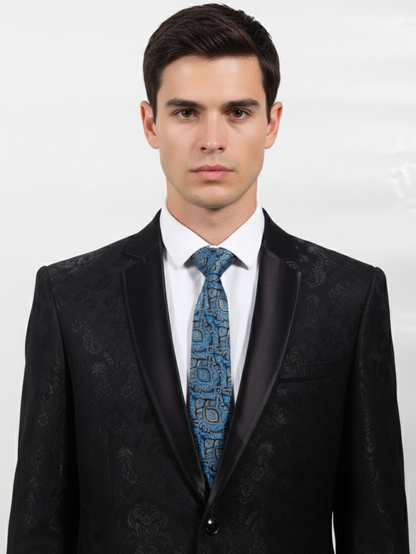 Textured Blue Silk Tie – Classic Woven Finish