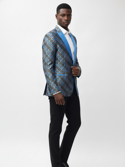 Mens Luxury Jacquard Wedding Blazer for Elegant Celebrations and Sophisticated Festive Style