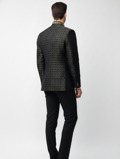 Mens Premium Jacquard Party Wear Blazer for Stylish Evenings and Celebratory Occasions