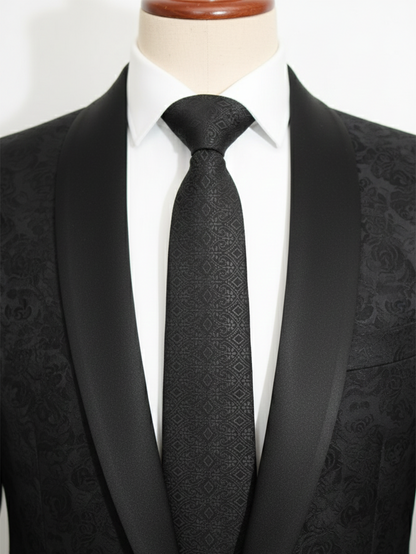 Premium Dark Patterned Silk Tie for Men – Classic Formal Necktie
