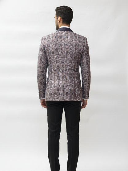 Mens Stylish Casual Party Jacquard Blazer for Trendy Looks and Evening Celebrations