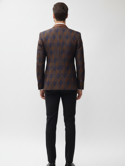 Mens High Quality Jacquard Blazer for Elegant Occasions and Timeless Stylish Appearance