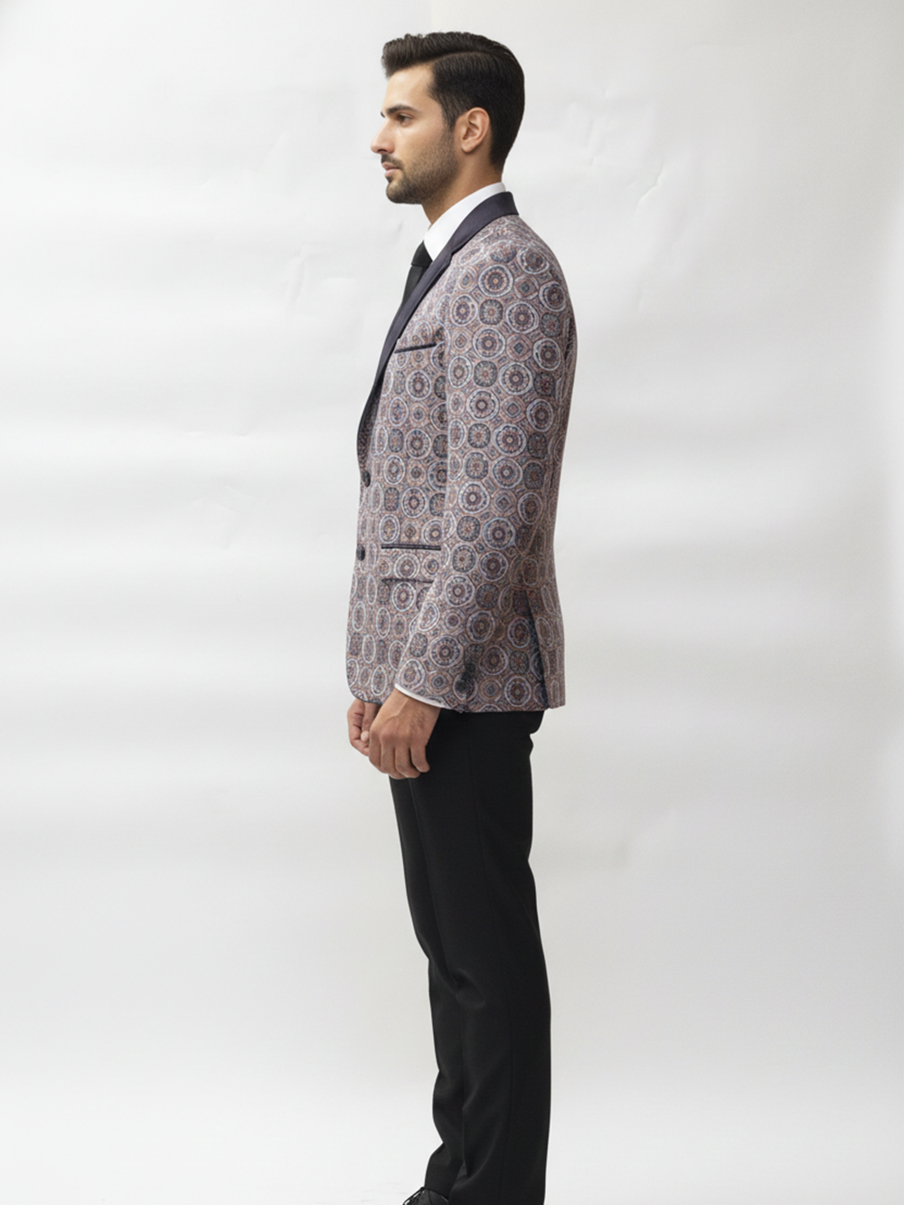 Mens Stylish Casual Party Jacquard Blazer for Trendy Looks and Evening Celebrations