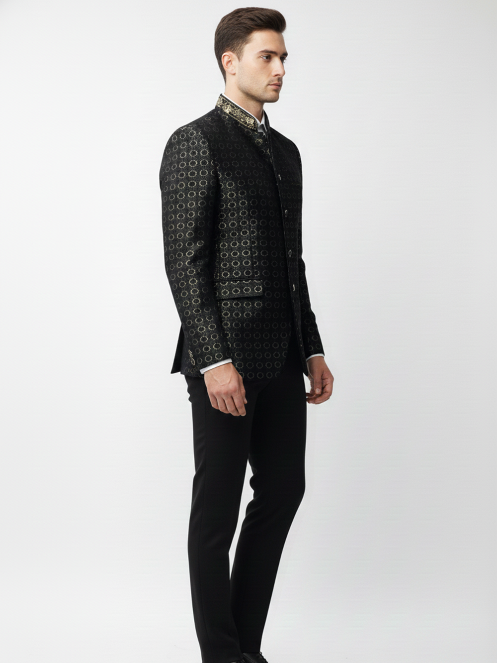 Mens Premium Jacquard Party Wear Blazer for Stylish Evenings and Celebratory Occasions