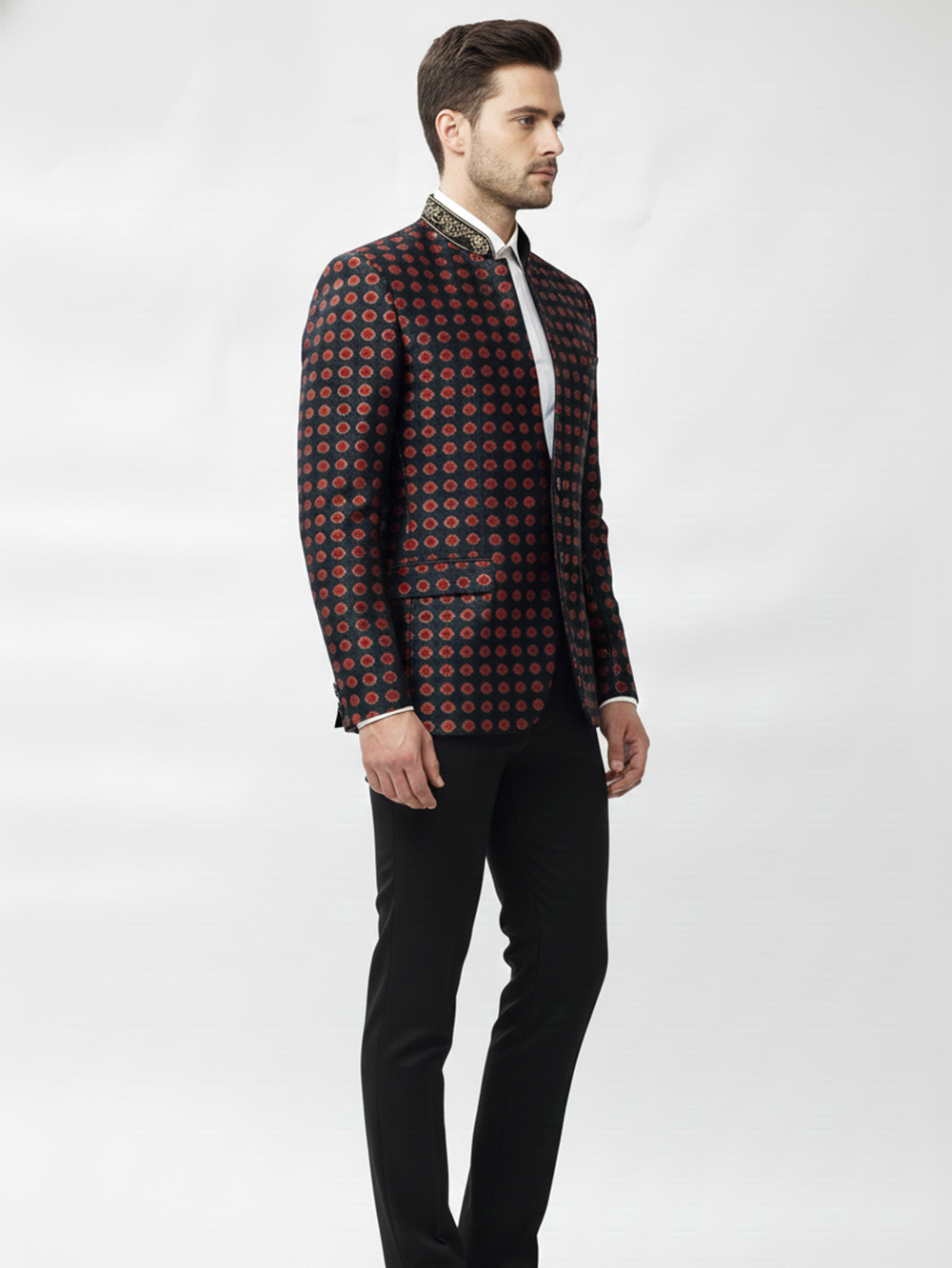 Mens Modern Jacquard Casual Blazer for Trendy Everyday Style and Effortless Sophistication