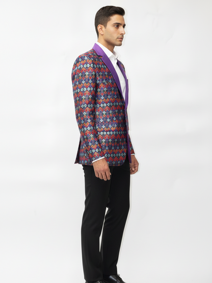 Stylish Mens Formal Jacquard Blazer-Premium Tailoring, Elegant Patterns, Comfortable Fit, Versatile Office and Party Wear
