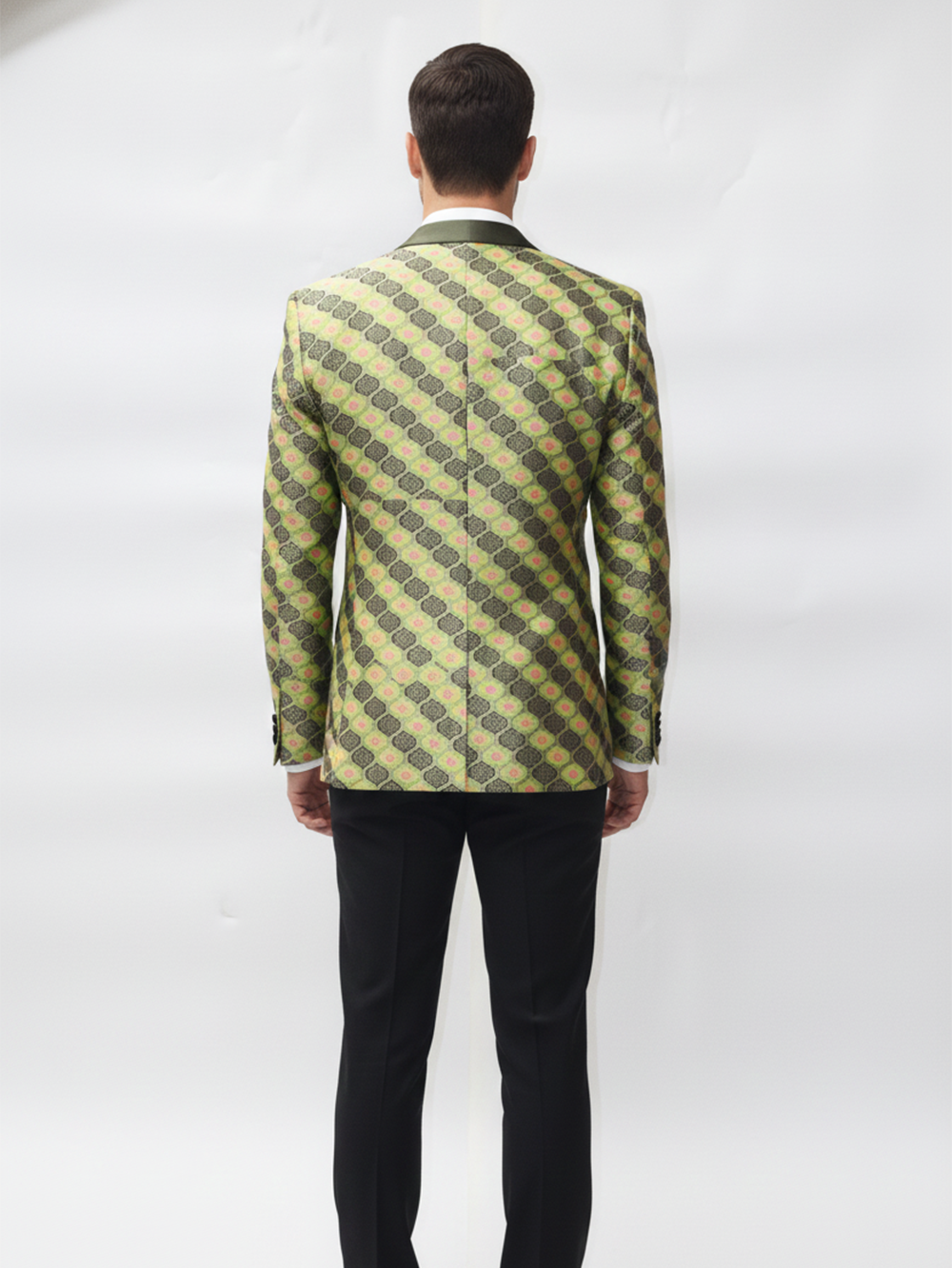 Mens Regular Fit Printed Blazer - Premium Jacquard Fabric, Office, Parties, Evening Wear, Modern Elegant Outerwear
