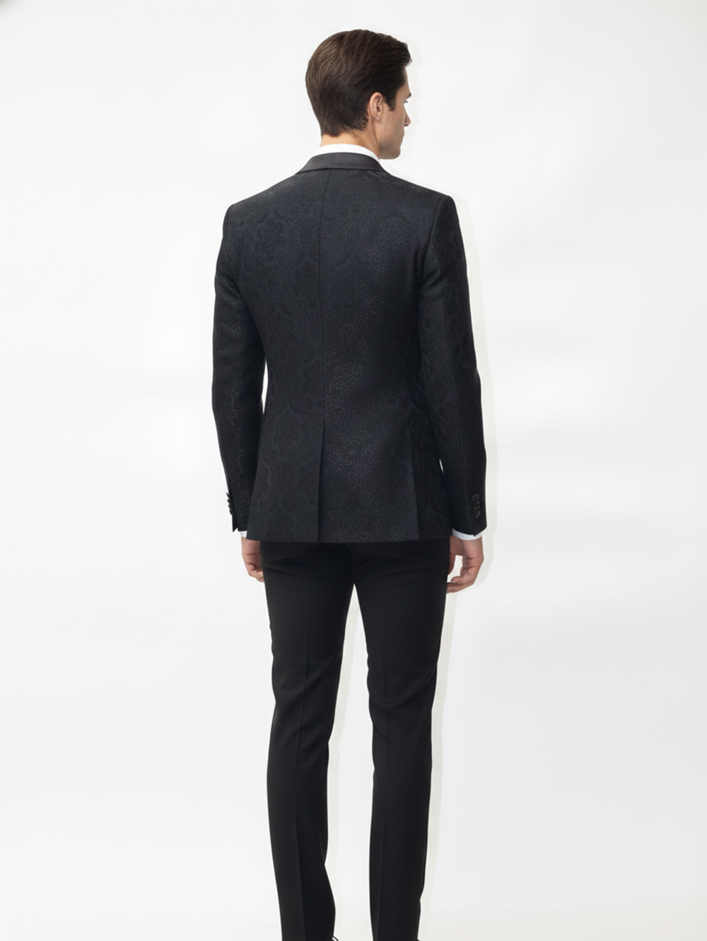 Mens Smart Business Formal Jacquard Blazer for Professional Corporate Wear and Refined Style