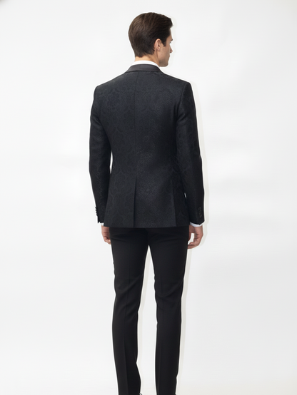 Mens Smart Business Formal Jacquard Blazer for Professional Corporate Wear and Refined Style